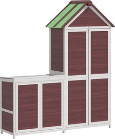 vidaXL Set magazie de unelte de grădină 2 piese cafeniu lemn masiv pin