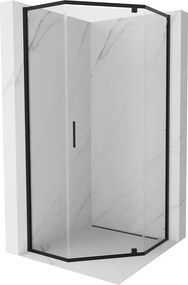 Mexen Exo-R cabină de duș pentagonală cu deschidere 90 x 90 cm, transparentă, neagră - 812-090-090-70-00