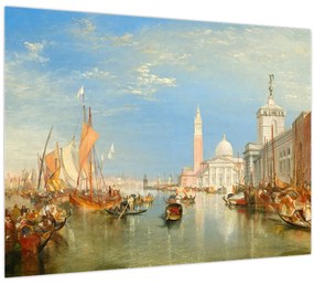 Tablou pe sticlă - Joseph Mallord William Turner, Venice the Dogana and San Giorgio Maggiore, reproducere (70x50 cm)