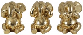 Set 3 statuete aurii din polirasina, ø 15,5 cm, Elephant Mauro Ferreti