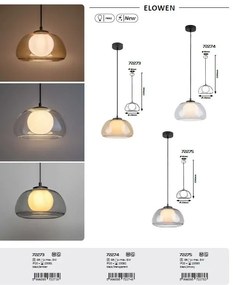 Lustra suspendata sticla fumurie Elowen