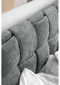 Pat matrimonial verde deschis tapițat cu somieră 180x200 cm Eve – Miuform