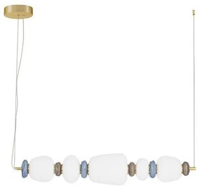 Lustra LED decorativa ceramic maro, albastru, alb, PALO