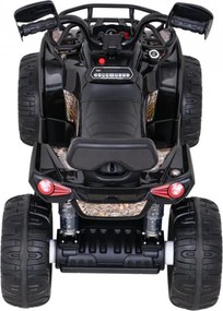 ATV Electric cu acumulator pentru copii NOVOKIDS™ Madness Quad PRO , Cu melodii si lumini, Lungime 100 cm, 3-8 ani , Max 30 kg , Roti EVA, 12V, Negru