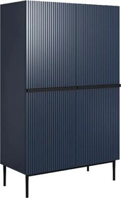 Bufet Nicole 100 cm cu mânere și picioare metalice - bleumarin / picioare negre