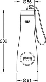 Termos Grohe Blue 450 ml antracit periat Hard Graphite