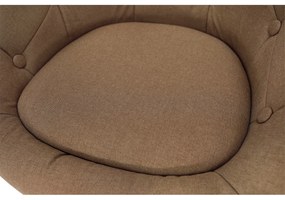 Fotoliu rotativ, material textil maro deschis, KONOR