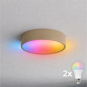 BRILAGI-LED CLARE plafonieră pentru baie RGBW, dimerizabilă, 2xE27/12W/230V, IP54, Wi-Fi, bej