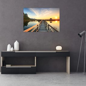 Tablou ponton din lemn (90x60 cm)