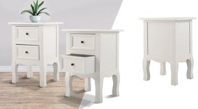Set de 2 noptiere, alb