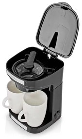 Cafetieră pentru două cești 450W/230V 0,25 l Nedis KACM140EBK