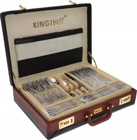 La mâna a doua: Set tacamuri Kinghoff KH 3504, 72 piese, 12 persoane, Cufar, Otel inoxidabil, Argintiu