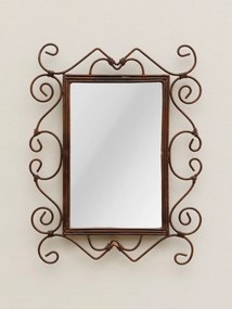 Oglinda de perete, din metal, aspect vintage, Arabesque