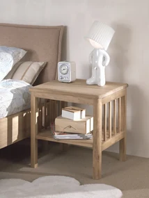 Noptieră Forrest Oak, cu 2 Rafturi Deschise, din Lemn Masiv de Stejar, Natur – Vipack
