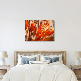 Tablou pe sticlă - Frunze înflorite (70x50 cm)