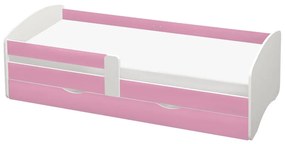 Pat de o persoană 80 cm Carecen (roz + alb) (cu somieră) (cu sp. depozitare). 1116281