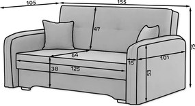 Canapea lemn masiv Laine 3-seater - Poco 50