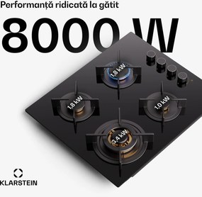 Klarstein Firetale, plită cu gaz, 4 arzătoare