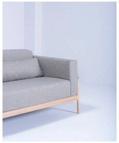 Canapea cu structură din lemn de stejar Gazzda Fawn Plus, 240 cm, gri