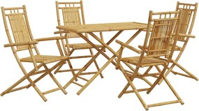 vidaXL Set mobilier de grădină, 5 piese, bambus