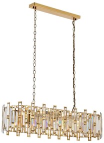 Candelabru pe lanț CRYSTALLINE 13xE14/40W/230V auriu