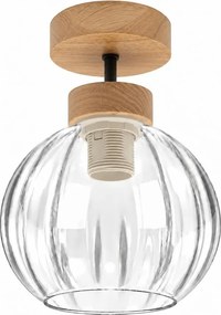 BRILAGI - LED lustru aplicat RETRO GLASS 1xE27/60W/230V Ø 18 cm stejar/clar