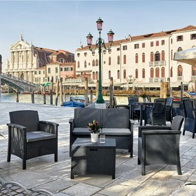Set de mobilier de grădină Venus cu 4 locuri, grafit