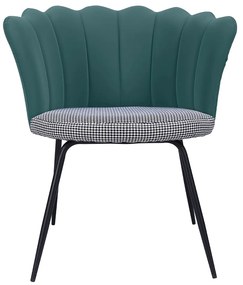 Fotoliu design, Art-deco, verde / model, piele ecologică / ţesătură, NELIN