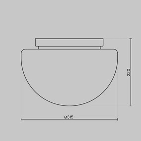 Plafoniera stil minimalist modern Glassy negru/fumuriu
