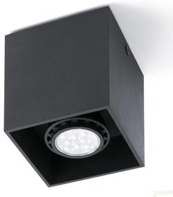 Plafonier negru cu 1 spot  cu design modern, TECTO-1 63271