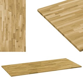 245991 vidaXL Blat masă, lemn masiv de stejar, dreptunghiular, 23mm 140x60cm