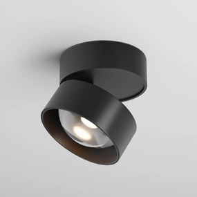 Spot aplicat directionabil LED Lens negru 3000K 12W