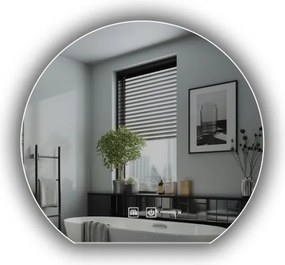 IREDA Oglindă de baie cu iluminare LED, rotundă, 50 cm