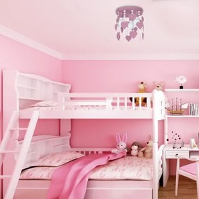 Plafoniera copii ELZA hearts 3xE27/60W/230V roz