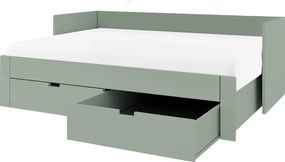 Patul extensibil, verde-gri, 90/180x200, ANTONY