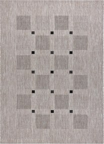 Covor sisal Floorlux 20079 Pătrat argintiu si negru - SECUNDAR-COTATI PRODUSUL