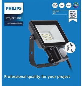 Proiector LED de exterior cu senzor PROJECTLINE LED/20W/230V IP65 4000K Philips