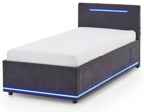 Pat pentru copii gri închis tapițat fără somieră 90x200 cm Circle – Meise Möbel