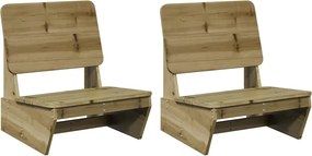 vidaXL Scaune de grădină 2 buc 60x64x70,5 cm Lemn impregnat de pin