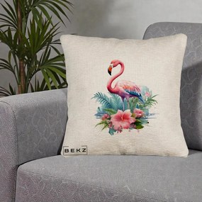 Perna Decorativa Raton in Halat Roz, 40x40 cm, Bej Canapea, Husa Detasabila, Perna Inclusa, BEKZ®