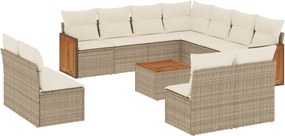 vidaXL Set canapele de grădină cu perne, 12 piese, bej, poliratan