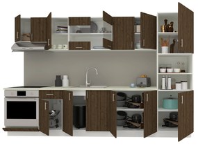 Set haaus V30, Stejar Bronz/Alb, Blat Thermo 28 mm, L 320 cm