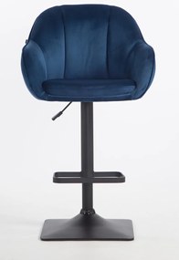 HR2055KW Scaun Bleumarin din Catifea cu Bază Neagră