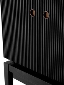 Bufet, Bar design LUX, Furnir de stejar gri carbune, Dimitrios