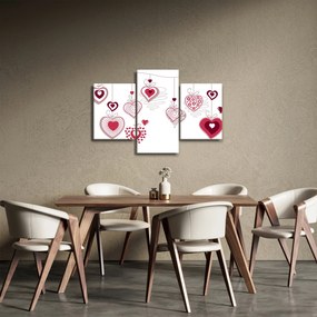 Tablou cu inimiore pictate (90x60 cm)