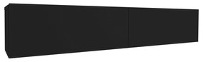 Comoda TV Isla, 2 Usi, Negru, 135 x 28 x 25 cm