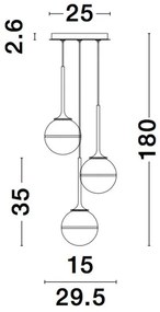 Lustra cu 3 pendule design modern CANTONA NVL-9960613