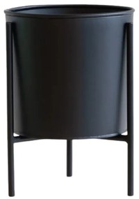 Ghiveci metalic cu suport MATHY 13x18 cm, negru