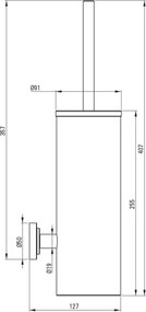 🚽 Perie de toaletă TEMISTO, montaj pe perete, finisaj alamă șlefuită – Cod ADT_M721