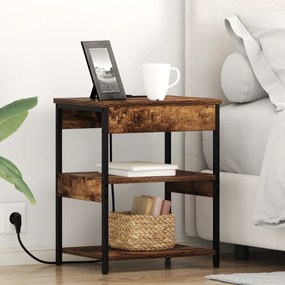 vidaXL Noptiere 2 pcs Stejar afumat 41 x 31 x 51 cm Lemn compozit
